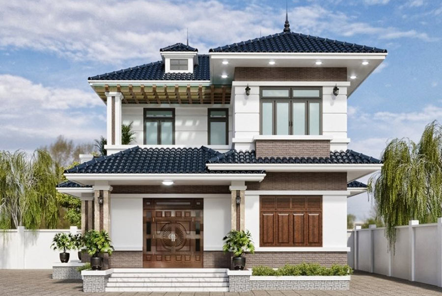 Nhà 2 tầng mái Nhật sang trọng