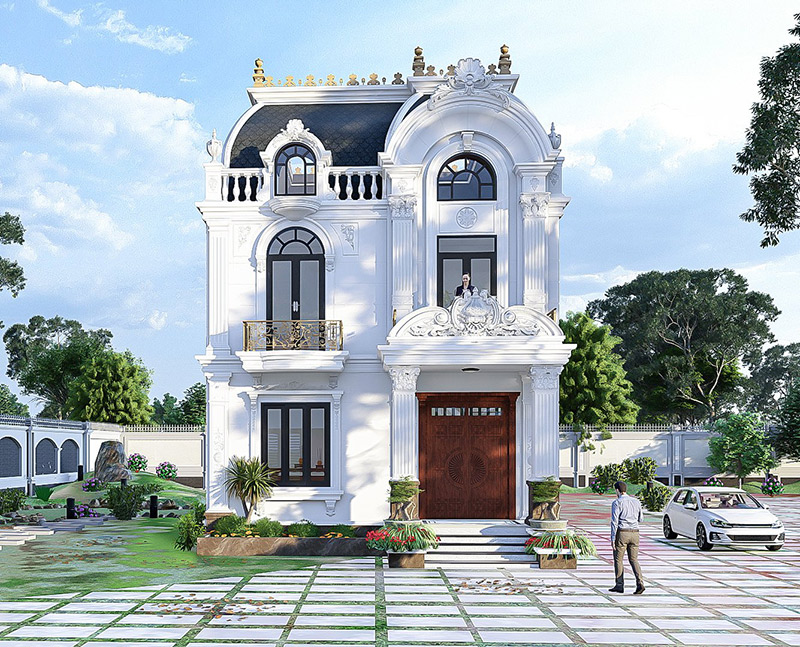 Biệt thự mini 2 tầng tân cổ điển