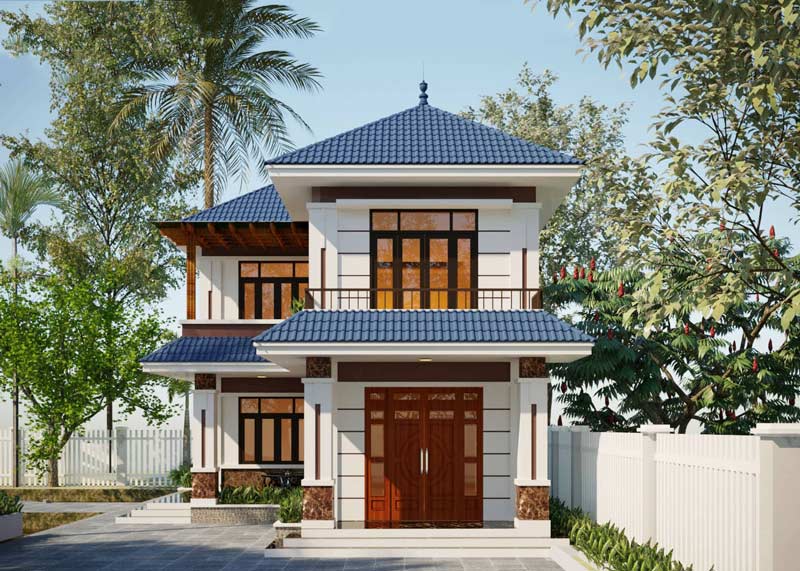 Mẫu nhà 2 tầng chữ L đẹp